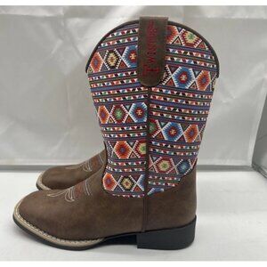 Twister Western Boots Girls Size 2 Daniella Southwest Print Brown Cowgirl